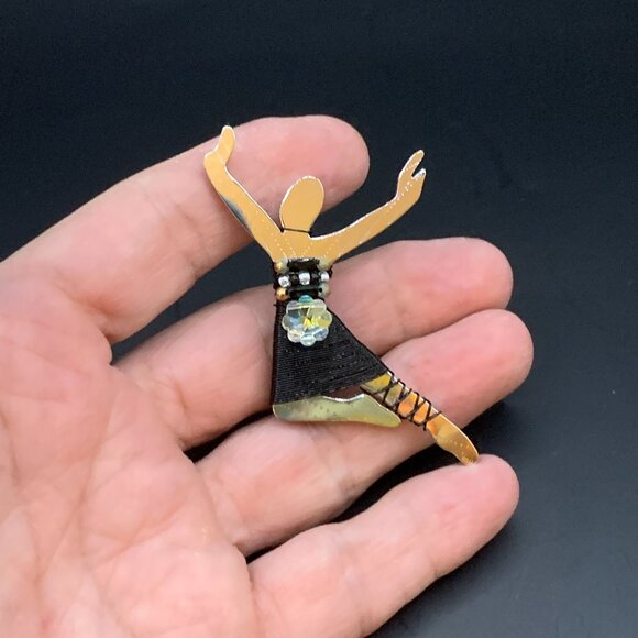 Liztech Signed LEAPER Joyful Happiness Dance Circa 1994 Brooch Artist Made J410 - Picture 2 of 9